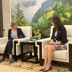 3 June 2024 Deputy Speaker and Chairperson of the Foreign Affairs Committee Marina Ragus and the member of the Friendship Group and Committee on Diaspora of the National People's Congress Yan Ke